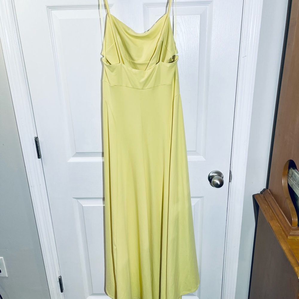Susana Monaco Maxi Dress Nylon Stretch Fit & Flare Yellow Sz L - Picture 11 of 13